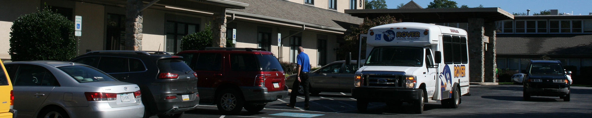 public transit in front of facility