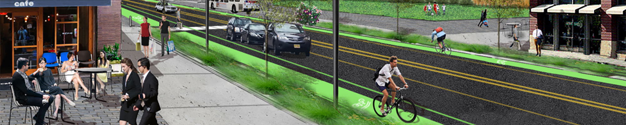 graphic rendering of a town center