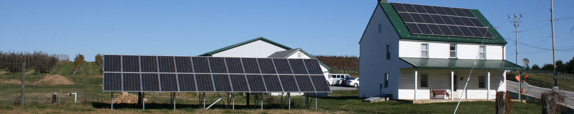 solar panels on a farm