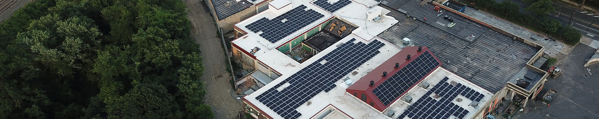 building with solar panels on roof